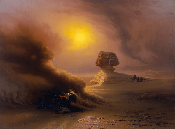 A Caravan Surprised By The Samoom In Front Of The Sphinx 1849