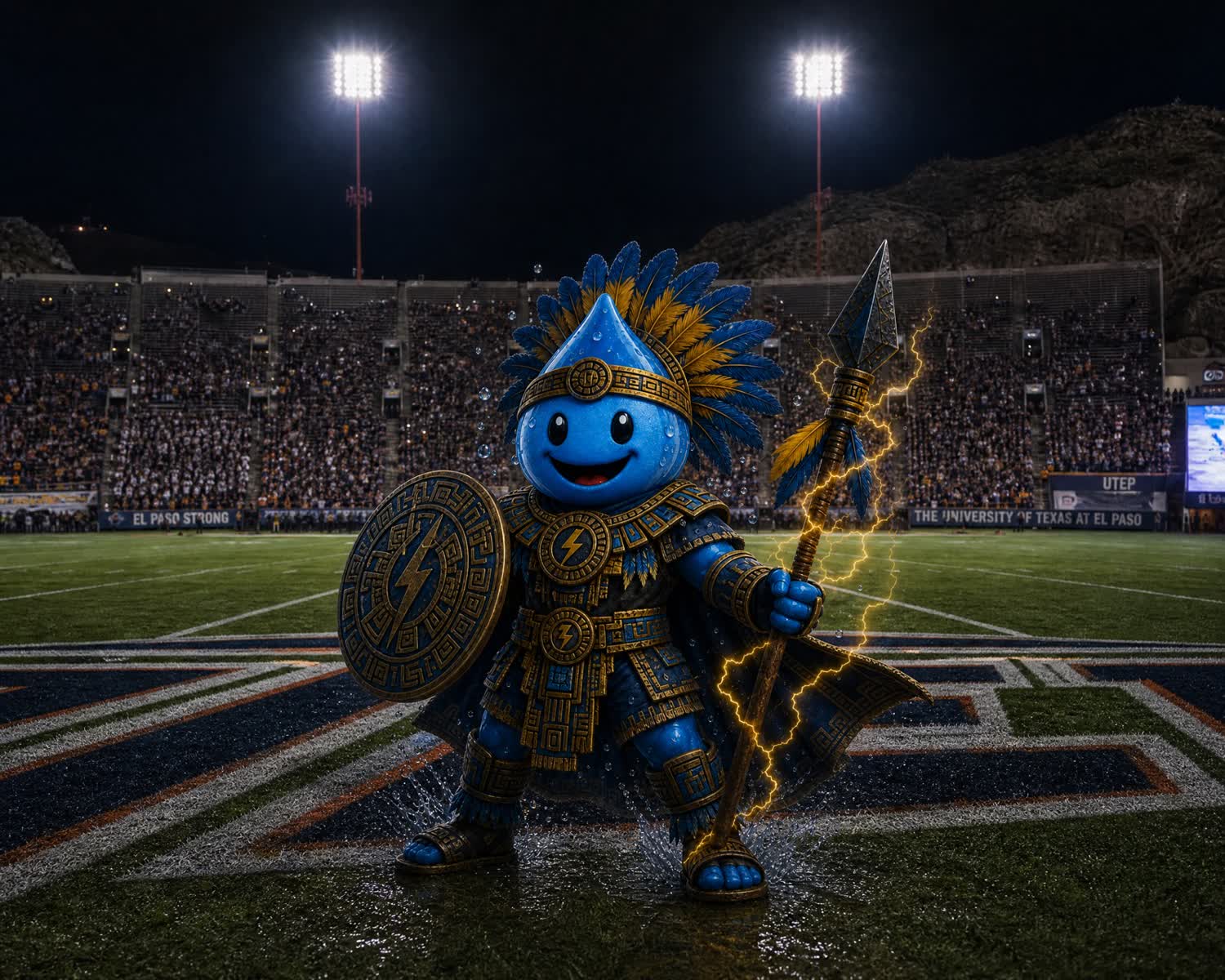 Thunder in the Sun Bowl at night