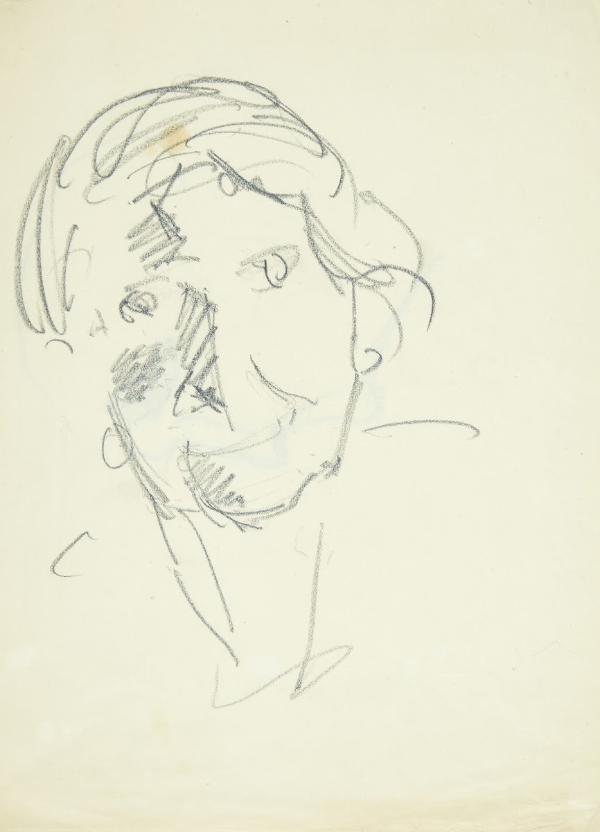 Portræt af kunstnerens hustru malerinden Agnes Weie 1878 1964  en face