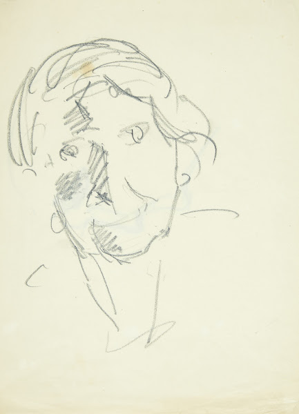 Portræt af kunstnerens hustru malerinden Agnes Weie 1878 1964  en face