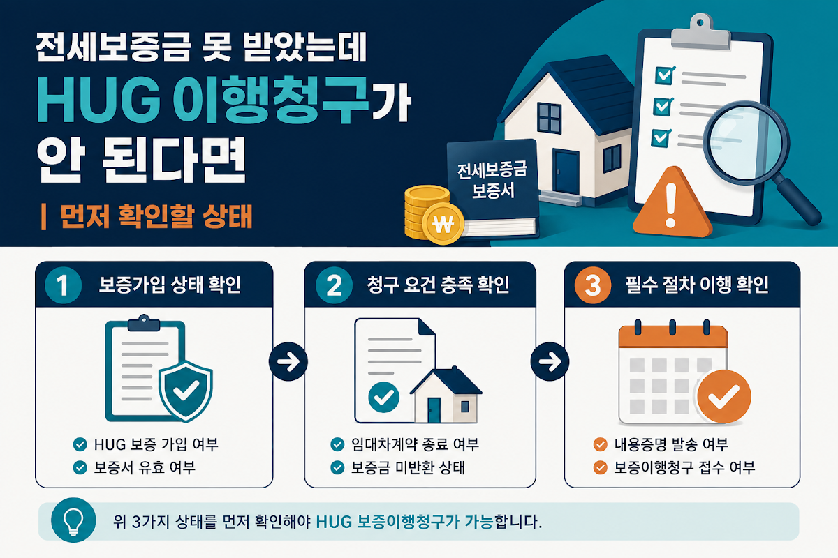HUG 보증이행청구 확인 절차 체크리스트