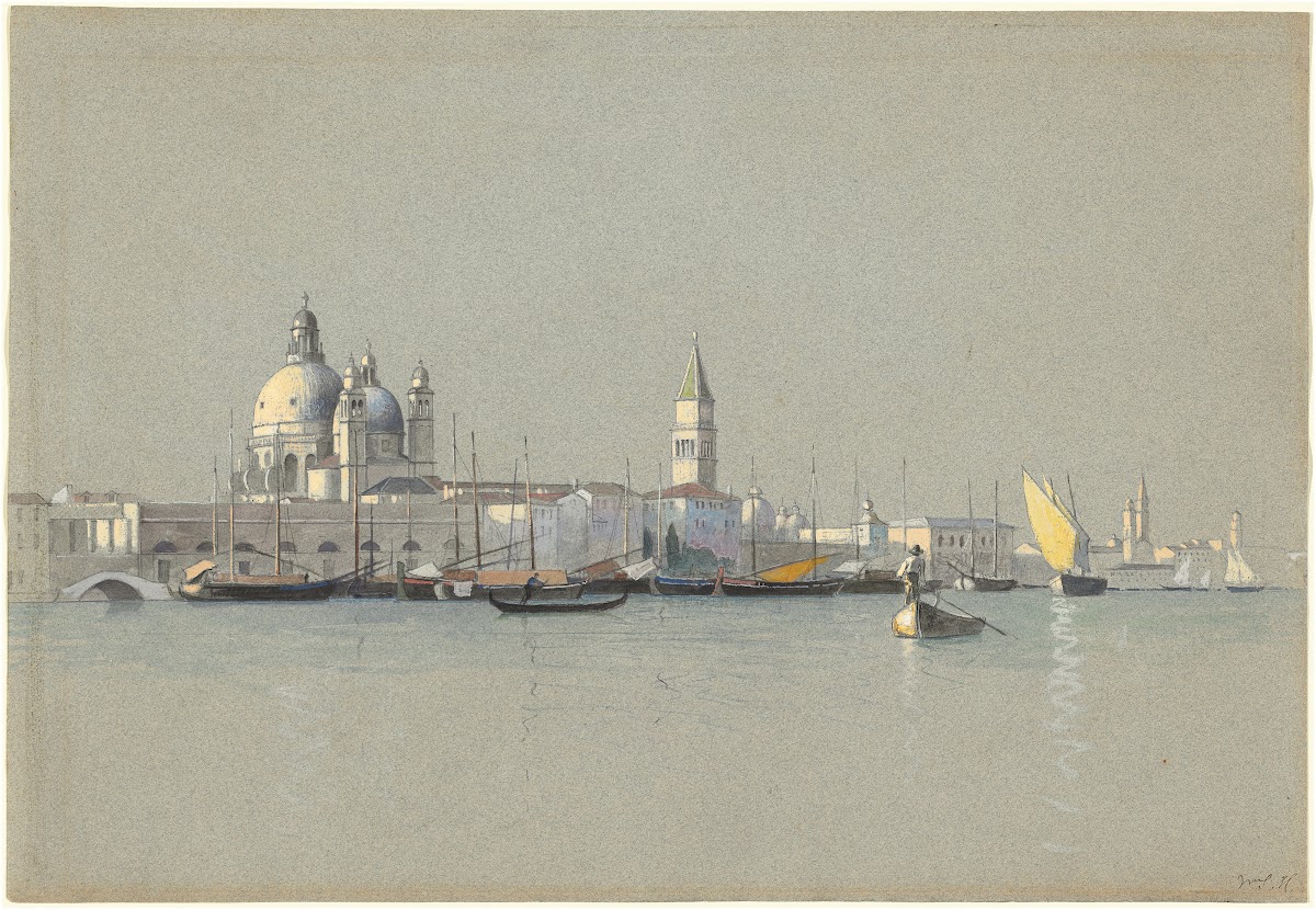 View across the Giudecca Canal toward the Salute and the Campanile of San Marco