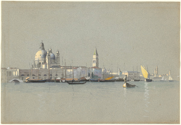 View across the Giudecca Canal toward the Salute and the Campanile of San Marco