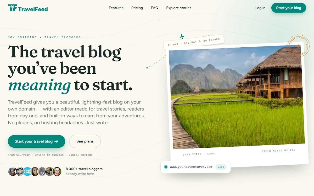 Captura de TravelFeed AI Blogger