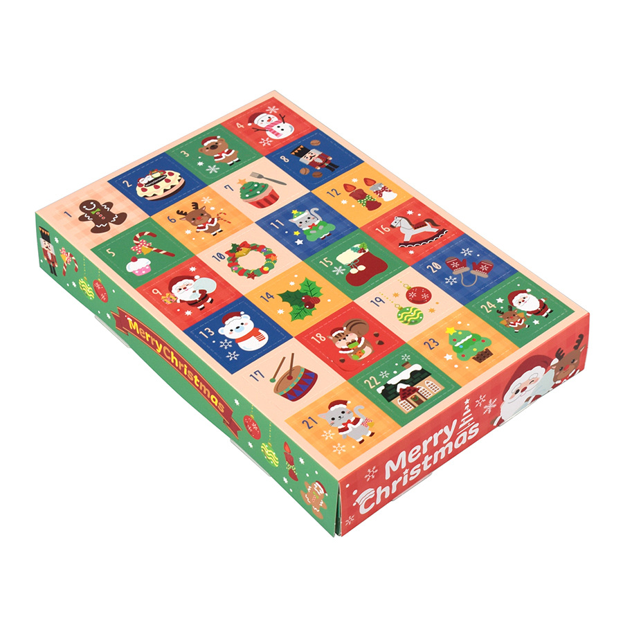 Christmas Advent Calendar Boxes, 24 Compartments, Set of 5