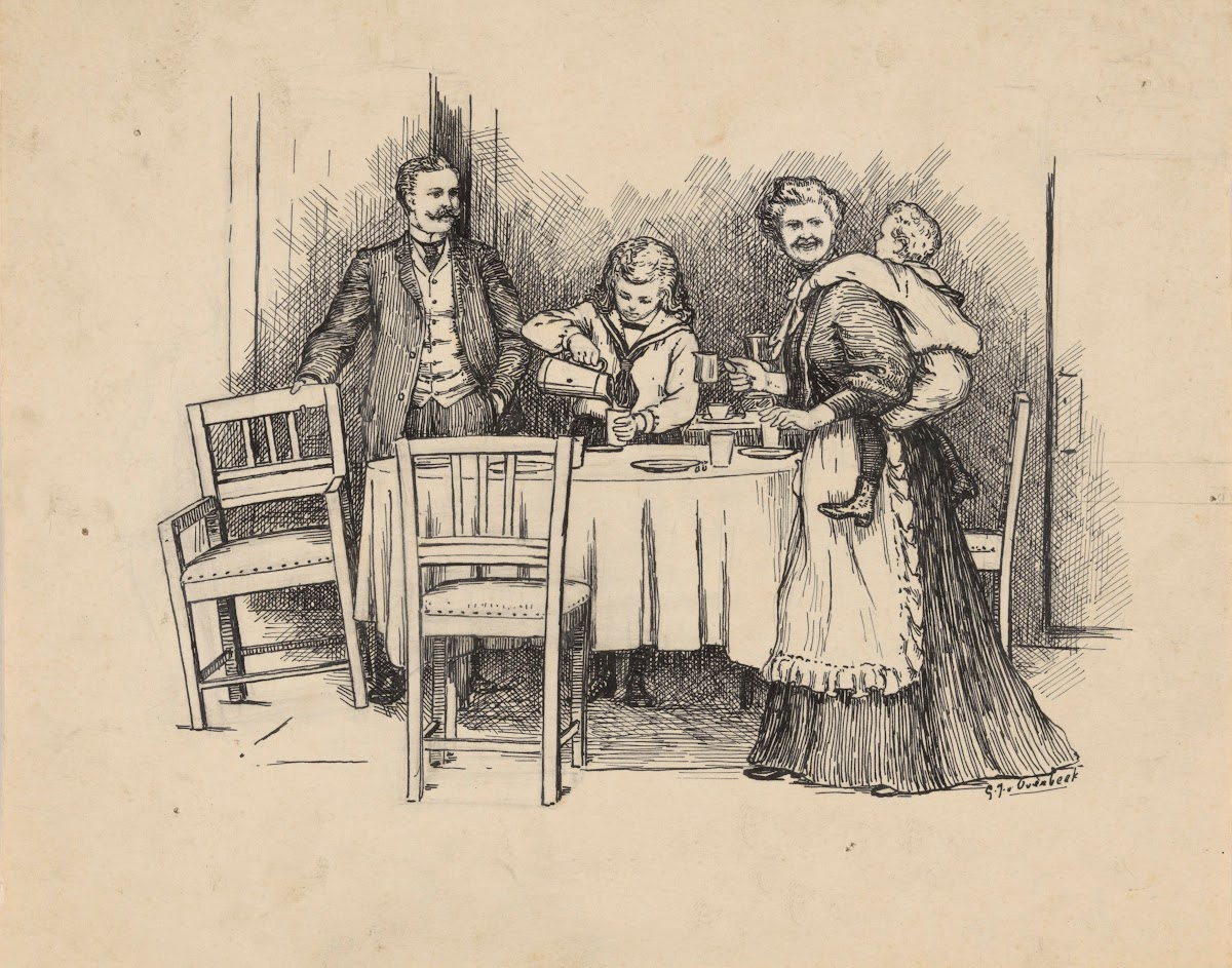 Gezin rondom een tafel 1892   1947