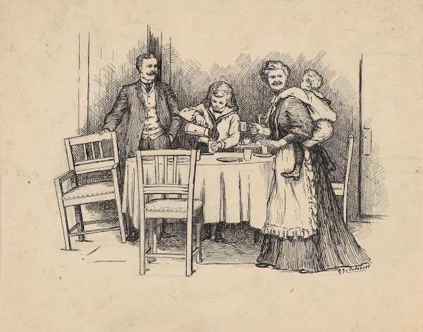 Gezin rondom een tafel 1892   1947