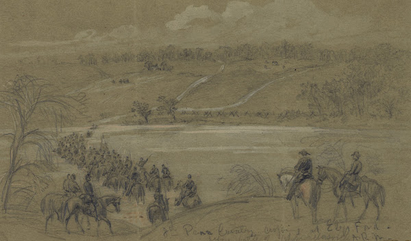 8th Penn Cavalry crossing at Elys Ford before battle of Chancellorsville 1863