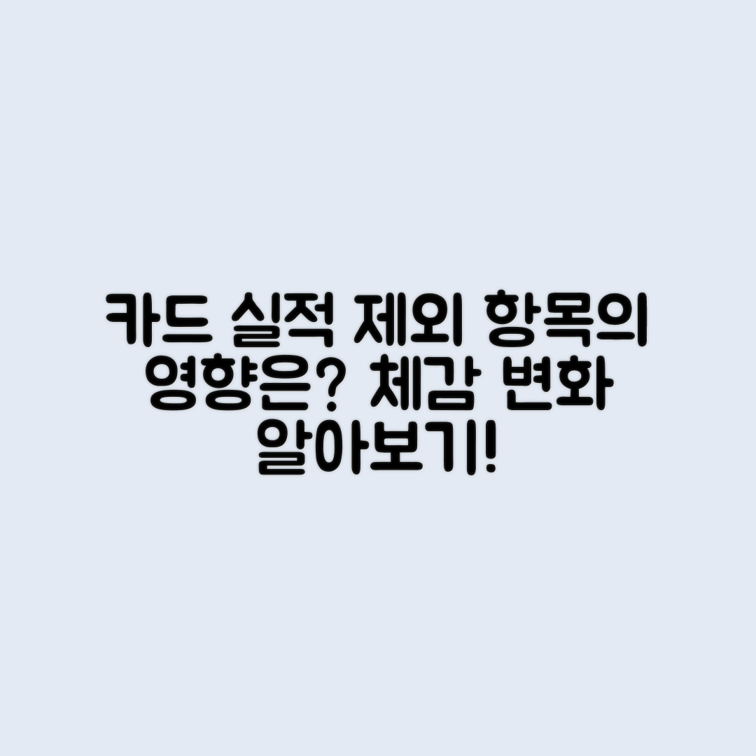 카드 실적 제외 항목이 체감에 미치는 영향