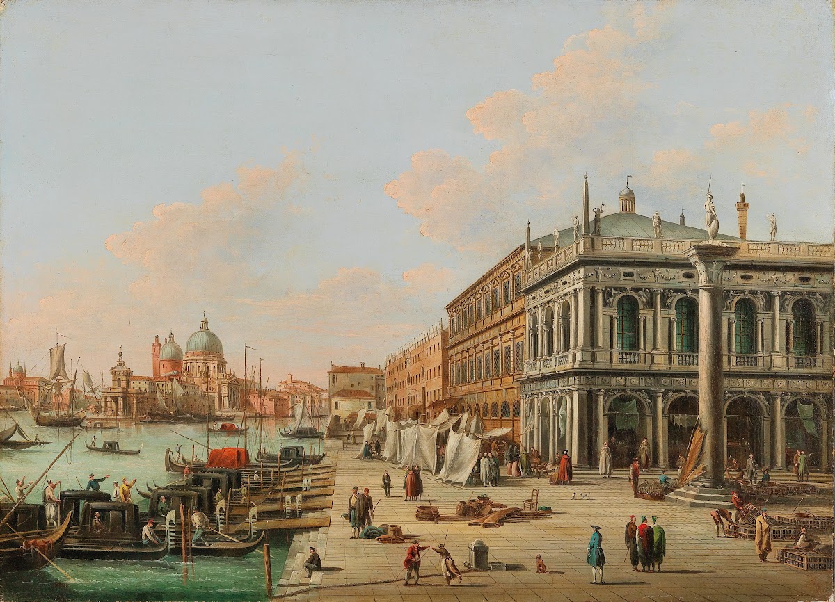 The Molo by the Biblioteca Marciana facing the entrance of the Canal Grande Veni