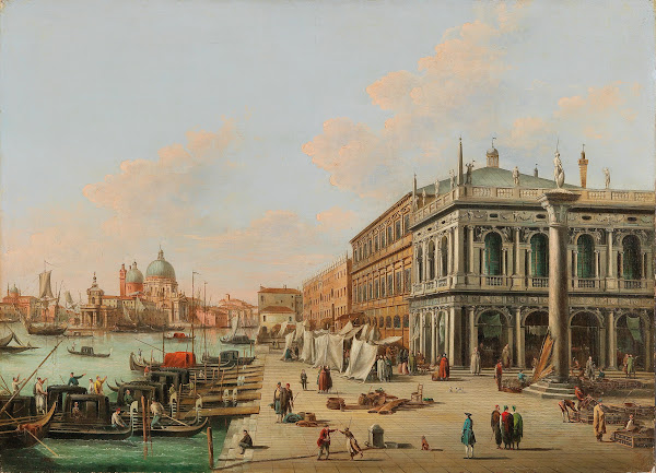 The Molo by the Biblioteca Marciana facing the entrance of the Canal Grande Veni