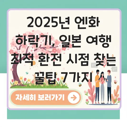 엔화 환율 하락 시기 일본 여행 및 엔테크를 위한 최적의 환전 시점 찾기 대표 이미지