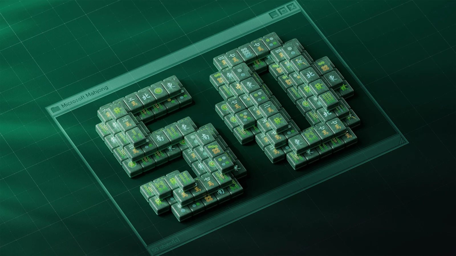 Microsoft Mahjong Number Fifty - Digital Art 4K Wallpaper (3840x2160)