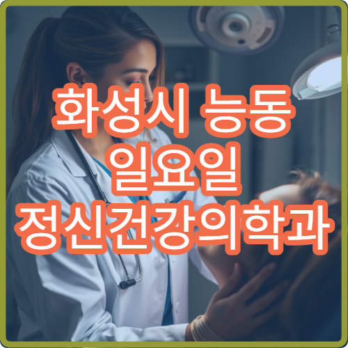 화성시 능동 일요일 정신건강의학과 병원 안내 주말 정신과 위치
