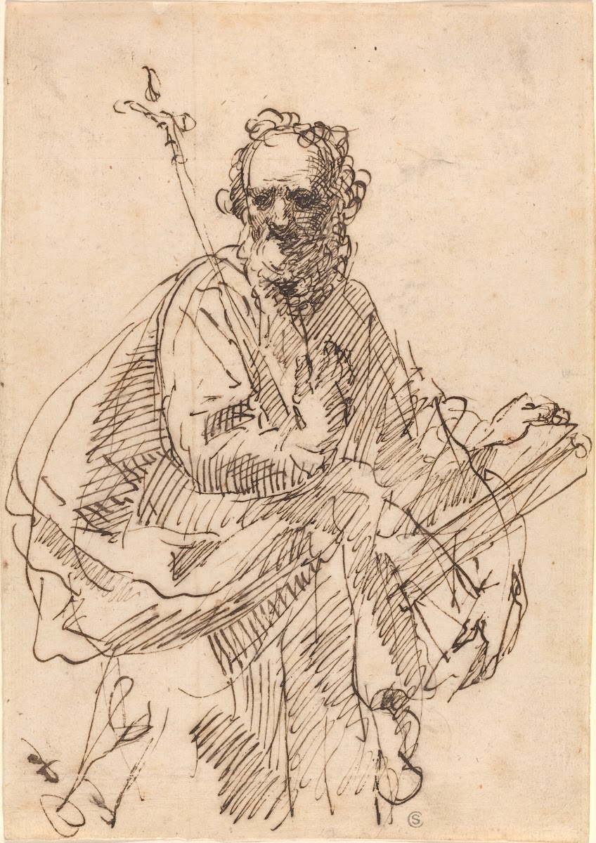 A Standing Saint With A Crucifix And A Book 1660s