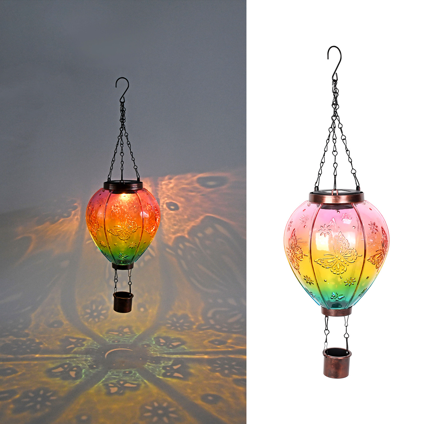 Solar Bird Bath in Hot Air Balloon Design