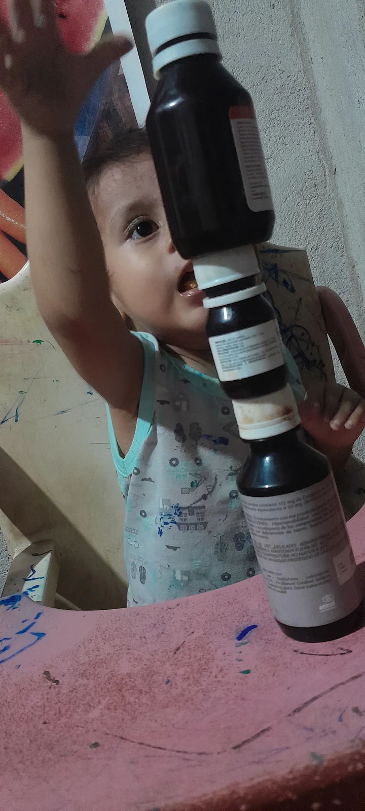 Eduardo: Su primera torre de jarabes ;)