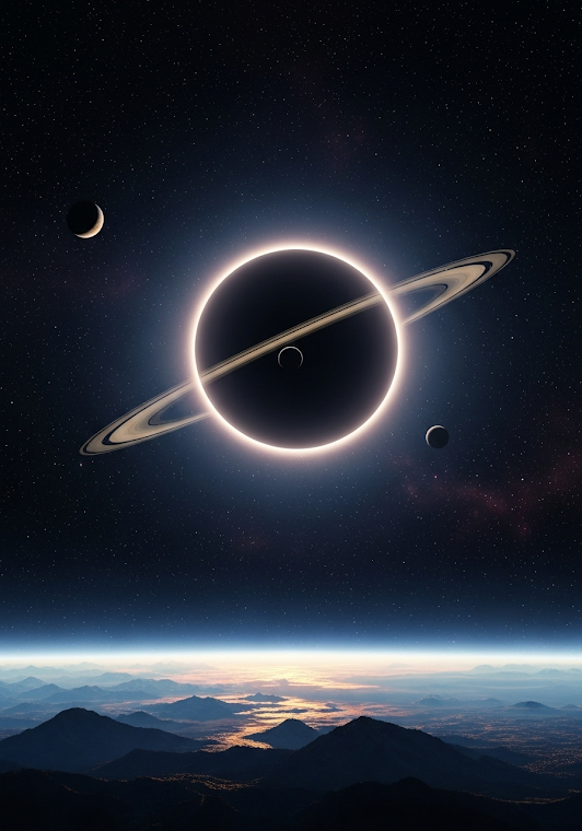 Layered Ink Saturn Eclipse