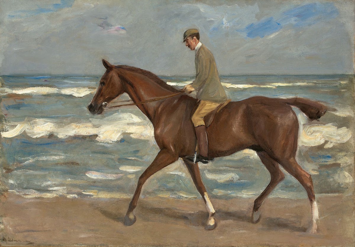 Reiter am Strand nach links 1900
