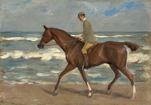Reiter am Strand nach links 1900