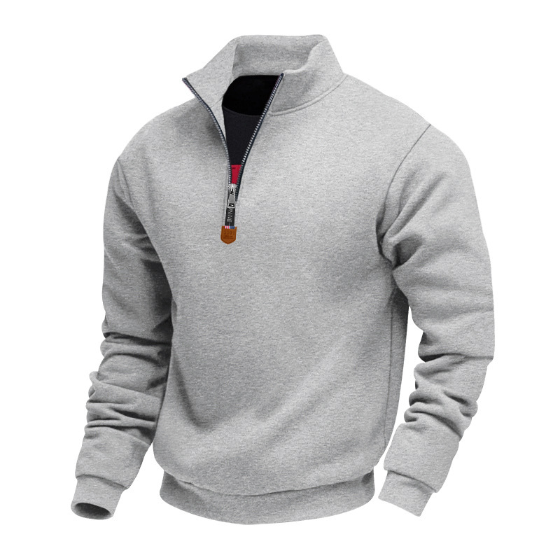 Sporty men's sweater with zipper and lining