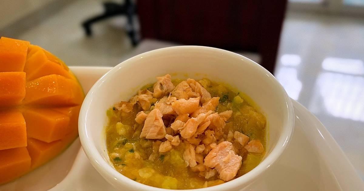 Soup cá hồi baby