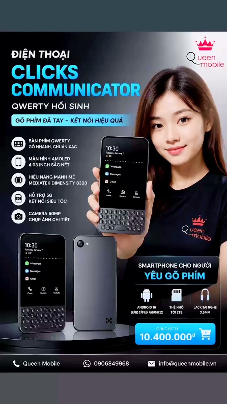 Clicks Communicator fait revivre les téléphones à clavier QWERTY à l'ère des écrans tactiles #ClicksCommunicator #ClicksTechnology #QWERTY #BlackBerry #Android #Android16 #DienThoaiQWERT