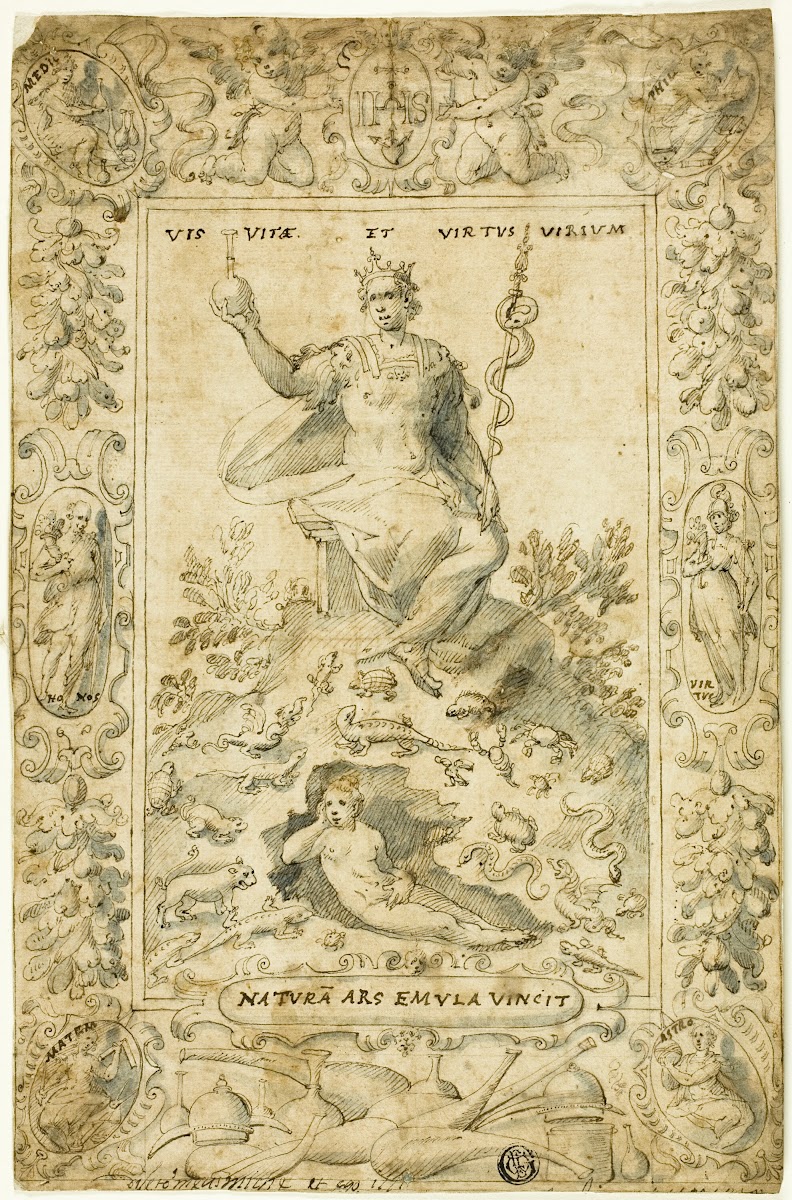 Design For Emblematic Frontispiece Natura Ars Emula Vincit