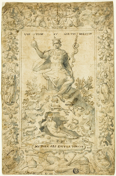 Design For Emblematic Frontispiece Natura Ars Emula Vincit