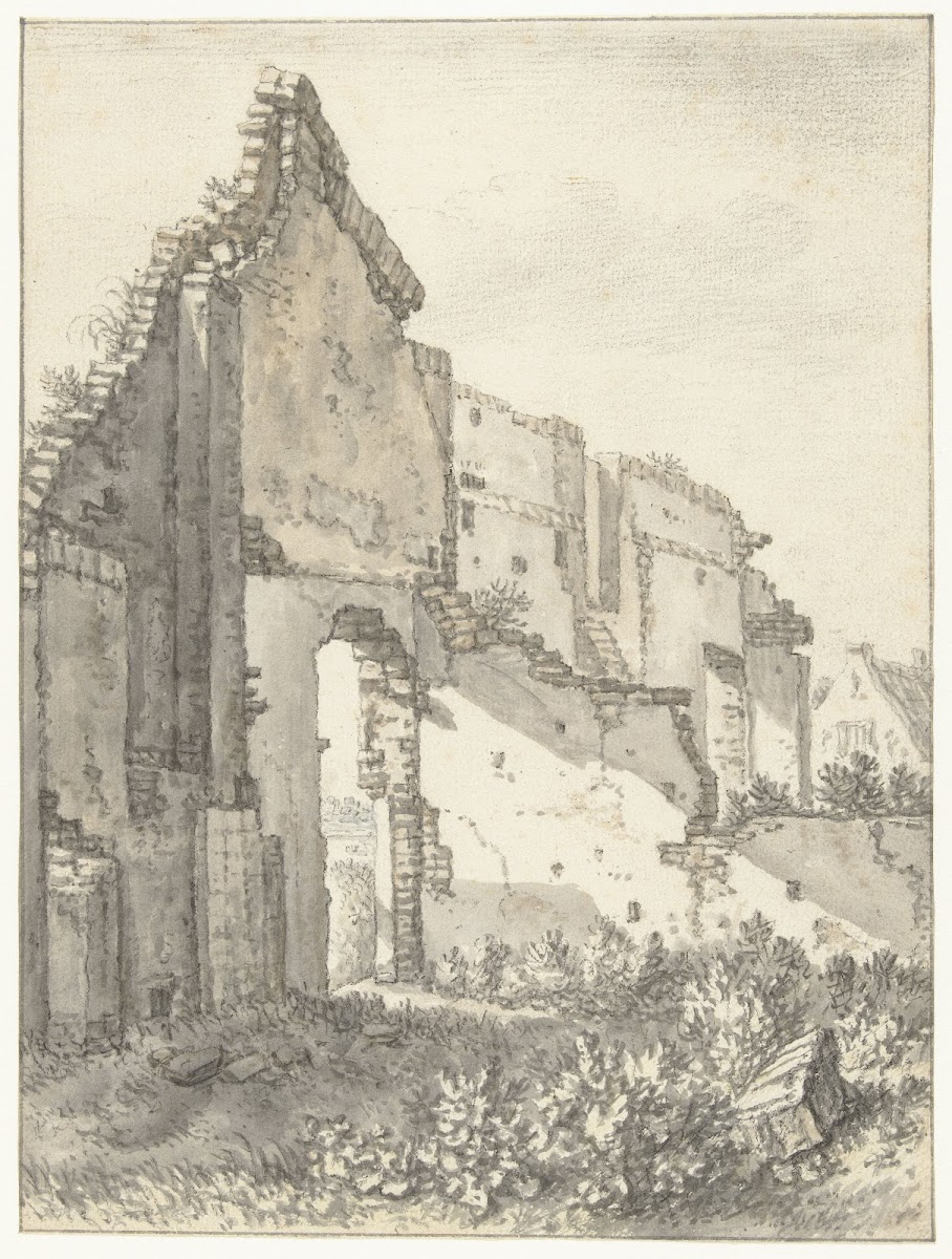 Ruïnes van een gebouw te Utrech 1674