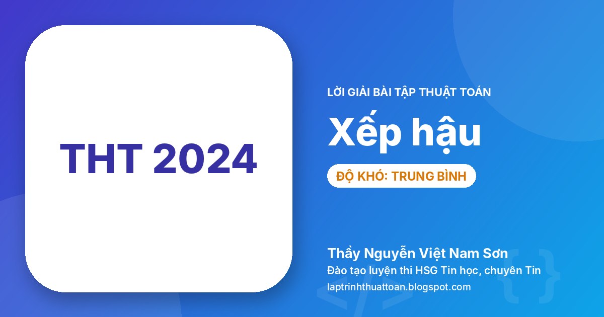 Xếp hậu (Tin học trẻ toàn quốc 2024 – Vòng khu vực – Bảng B)