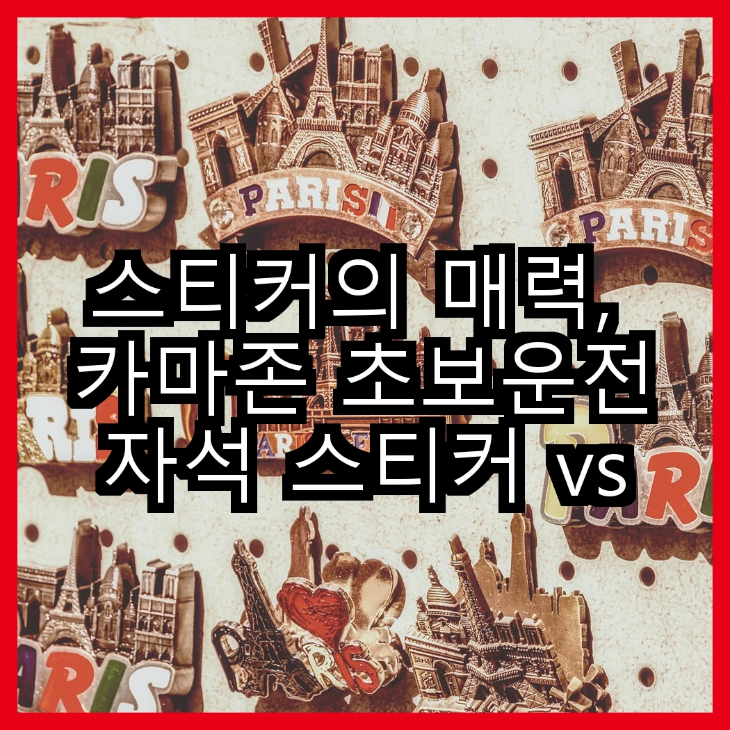 스티커의 매력, 카마존 초보운전 자석 스티커 vs 쓰리엠 프리미엄 스티커 클리너, 어떤 선택이 필요할까? 썸네일