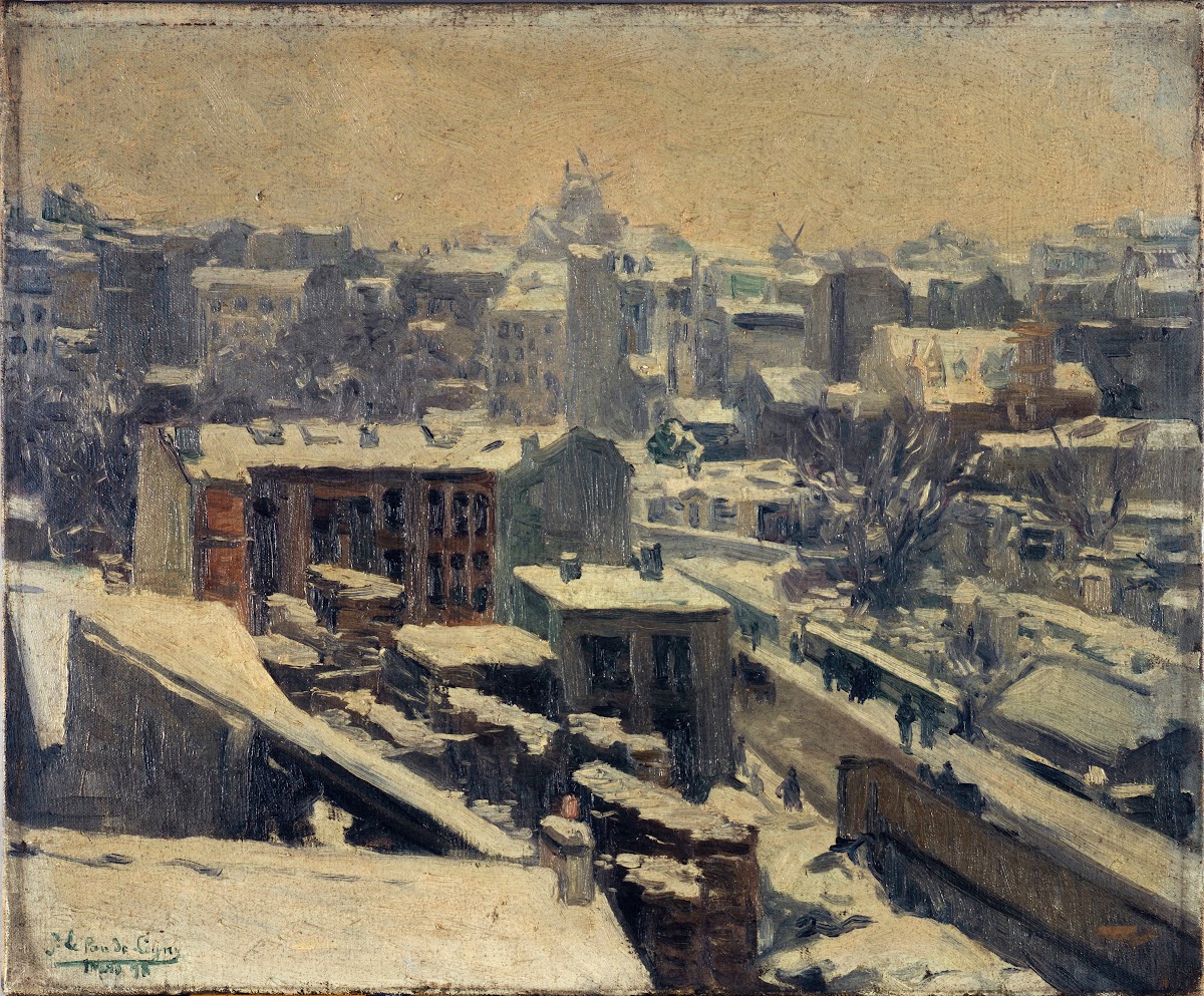 Montmartre sous la neige emplacement du nouvel hippodrome 1898