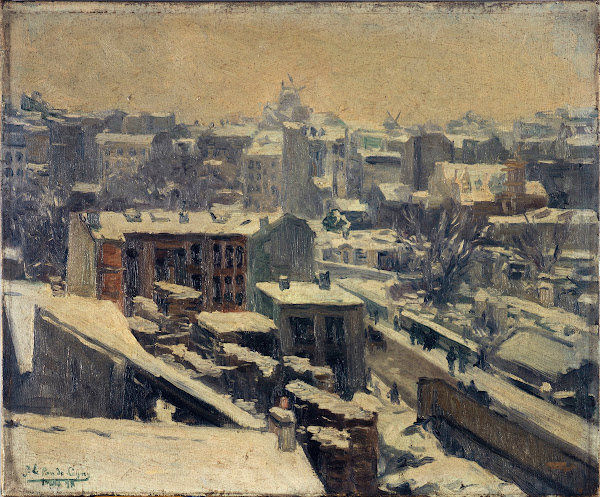 Montmartre sous la neige emplacement du nouvel hippodrome 1898