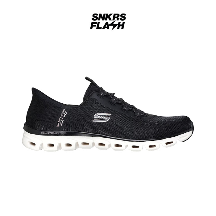 SKECHERS SLIP INS GLIDE STEP BLACK WHITE - Size 36