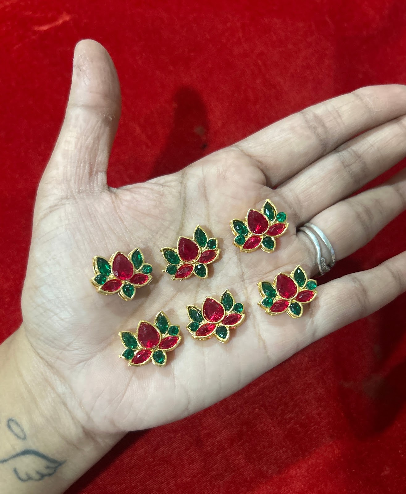 Pink Green  Diamond Lotus-L250-PACK OF 6