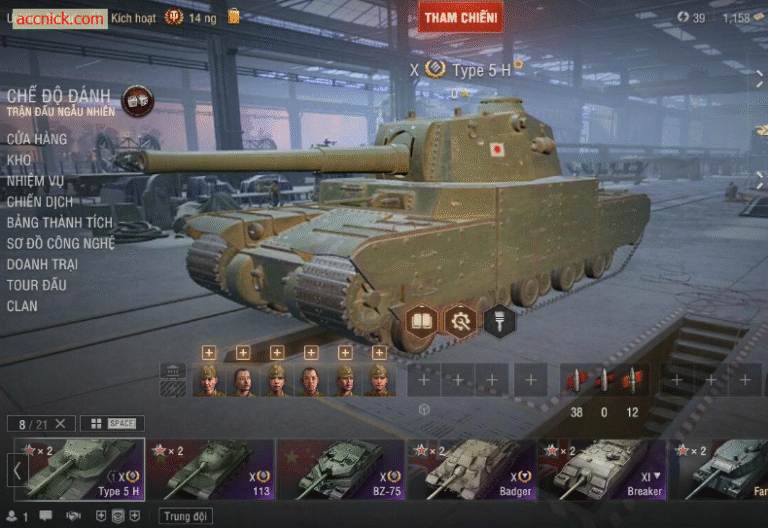 Bán acc World of Tanks PC có sẵn 2 tank cấp 11 Breaker, BZ-7...