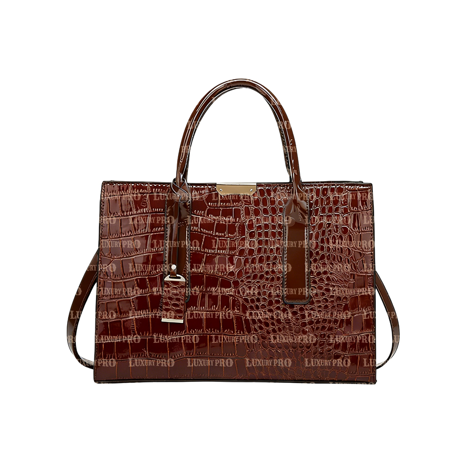 Patent Leather Crocodile Pattern Women's Bag
