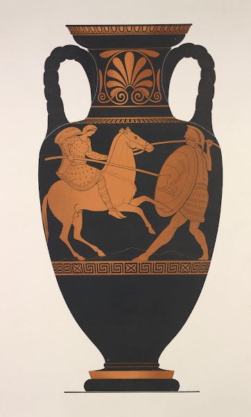 Attic amphora a Greek and Amazon in combat 1883
