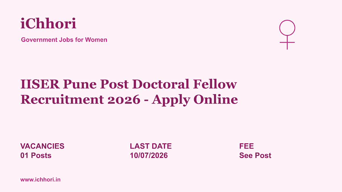 IISER Pune Post Doctoral Fellow Recruitment 2026 - Apply Online - iChhori
