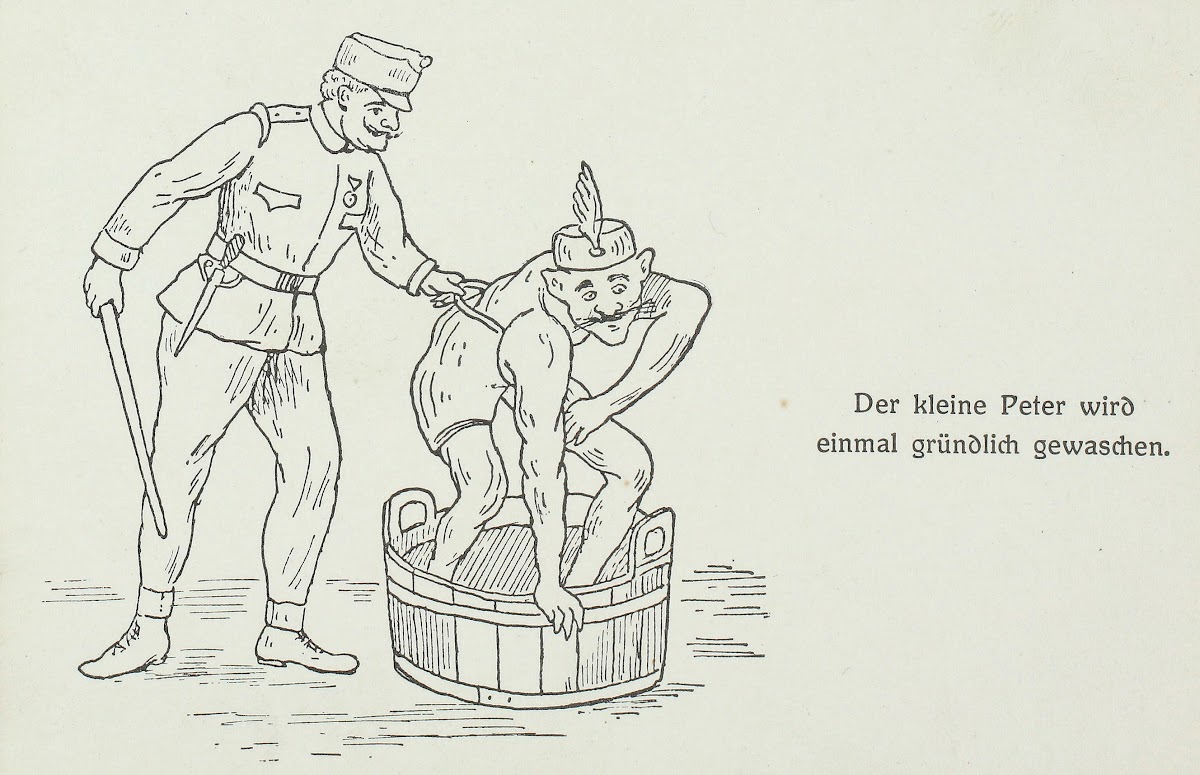 Der kleine Peter wird einmal gründlich gewaschen 1914