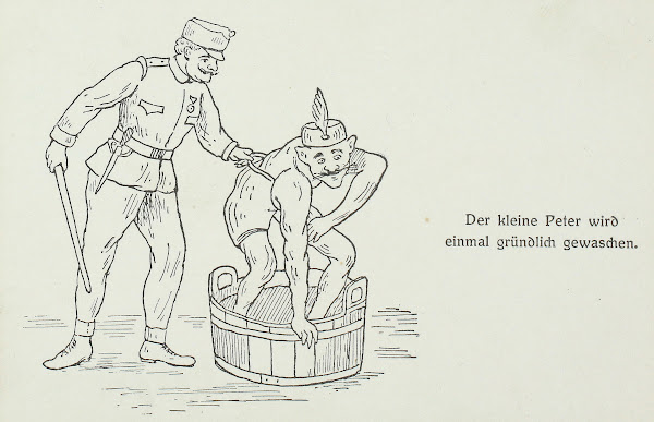 Der kleine Peter wird einmal gründlich gewaschen 1914