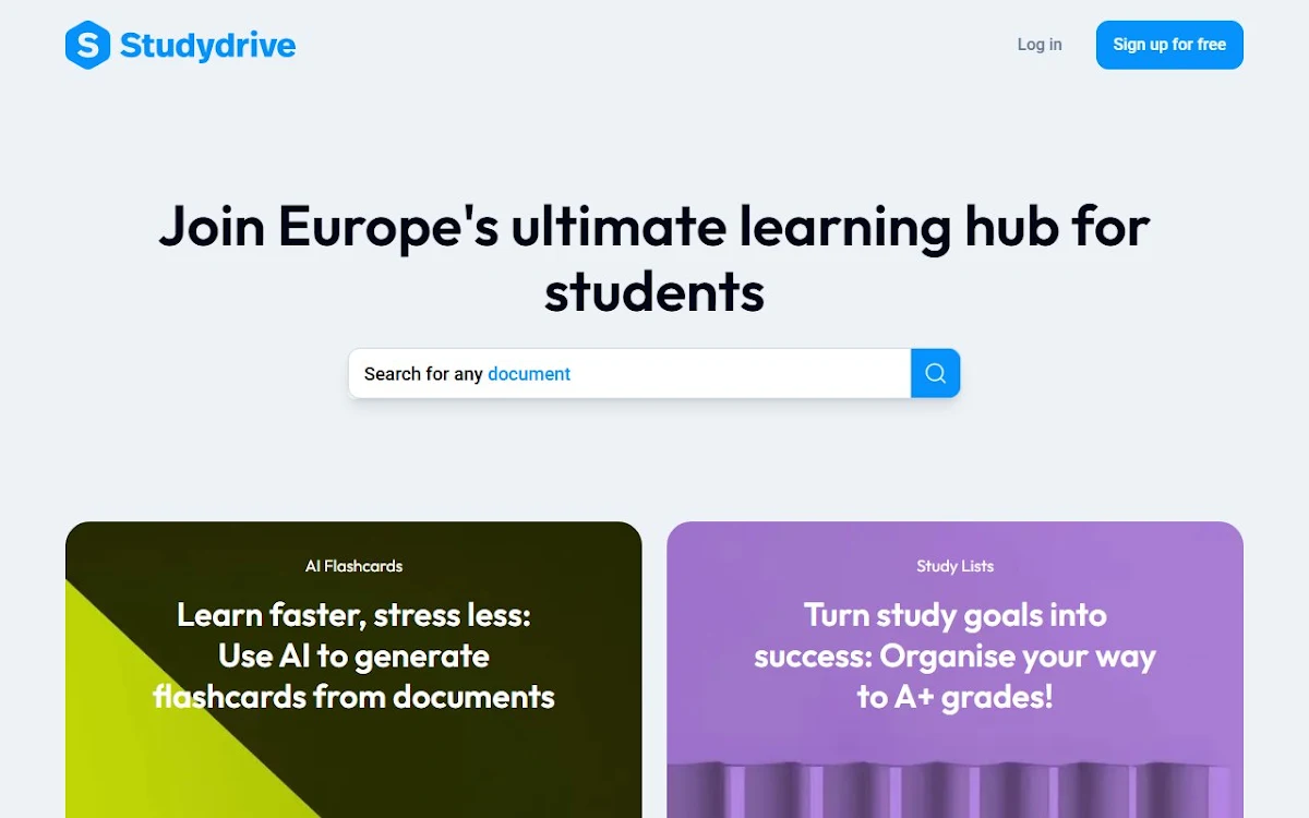 Captura de Studydrive