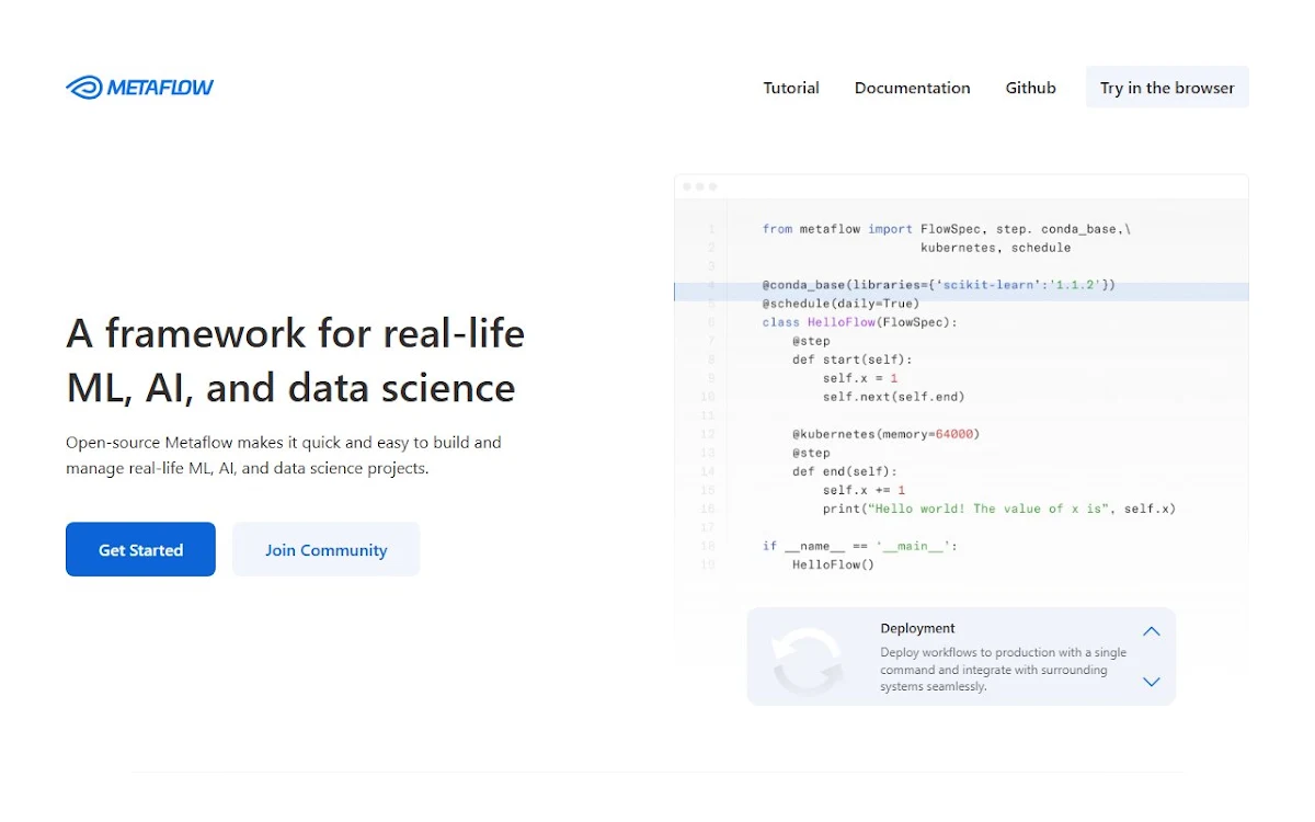 Captura de metaflow.org