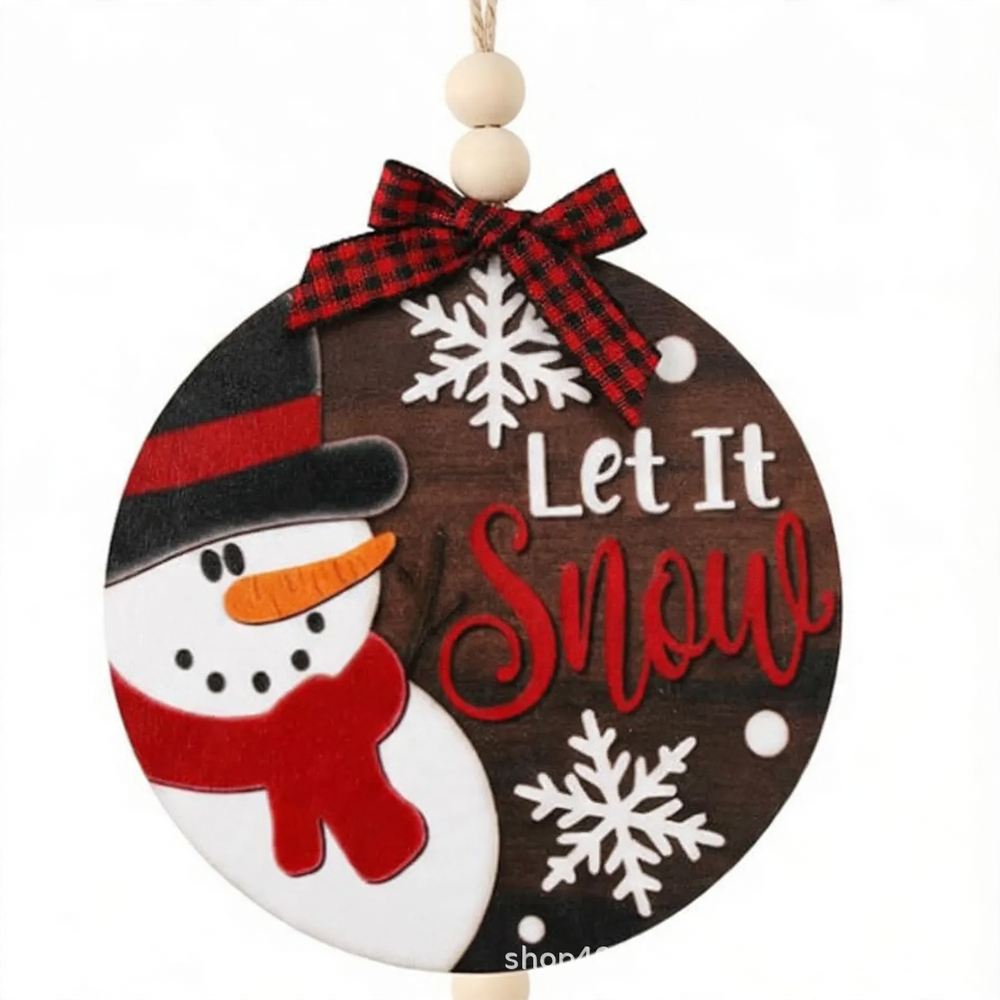 Decorative wooden door hanger with gnome motif