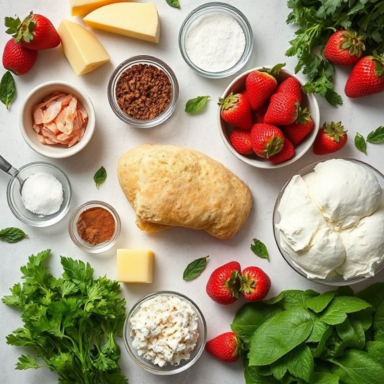 Ingredients for Bakery-Style Strawberry Scones Soft & Buttery: Easy Homemade Breakfast Treat
