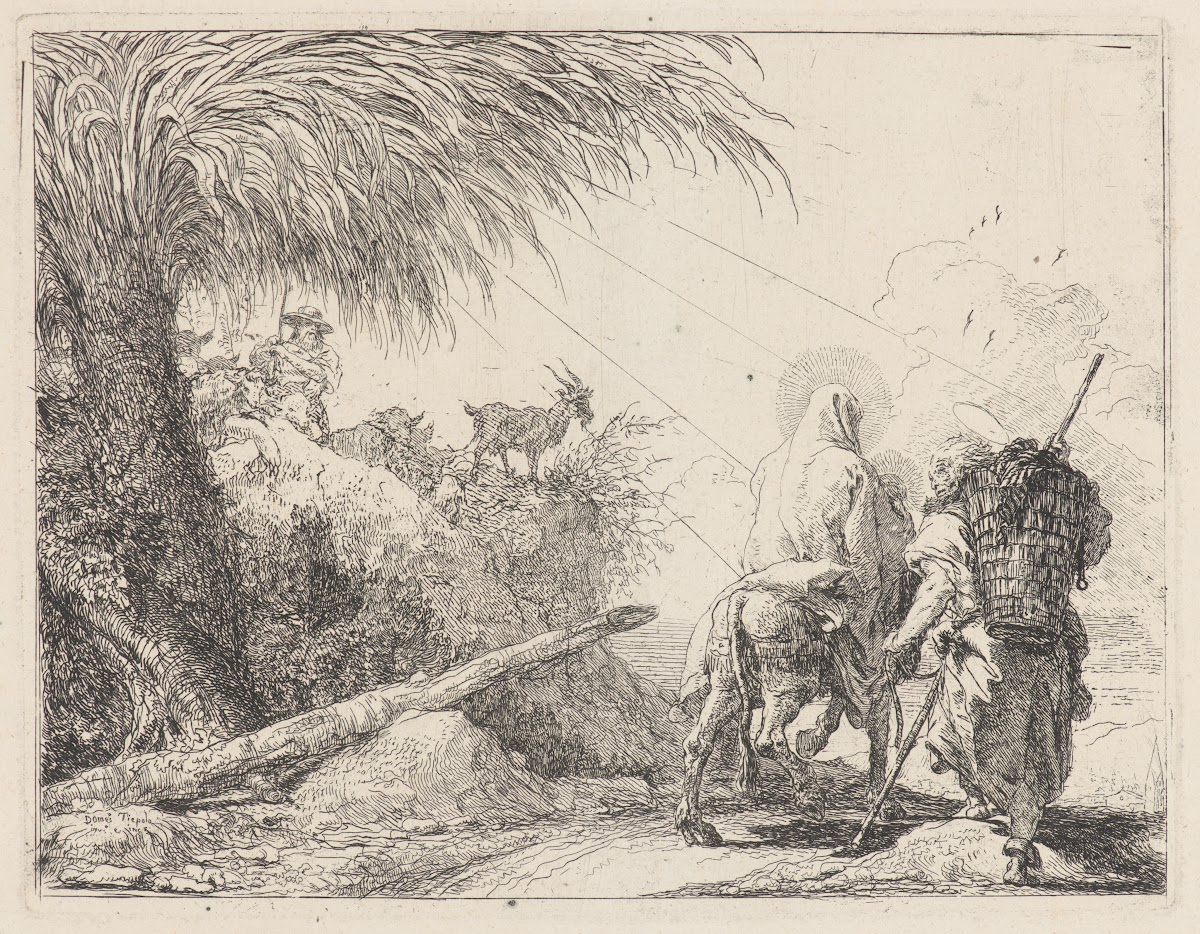The Flight Holy Family at the Right Joseph Looking to the Left 17501753