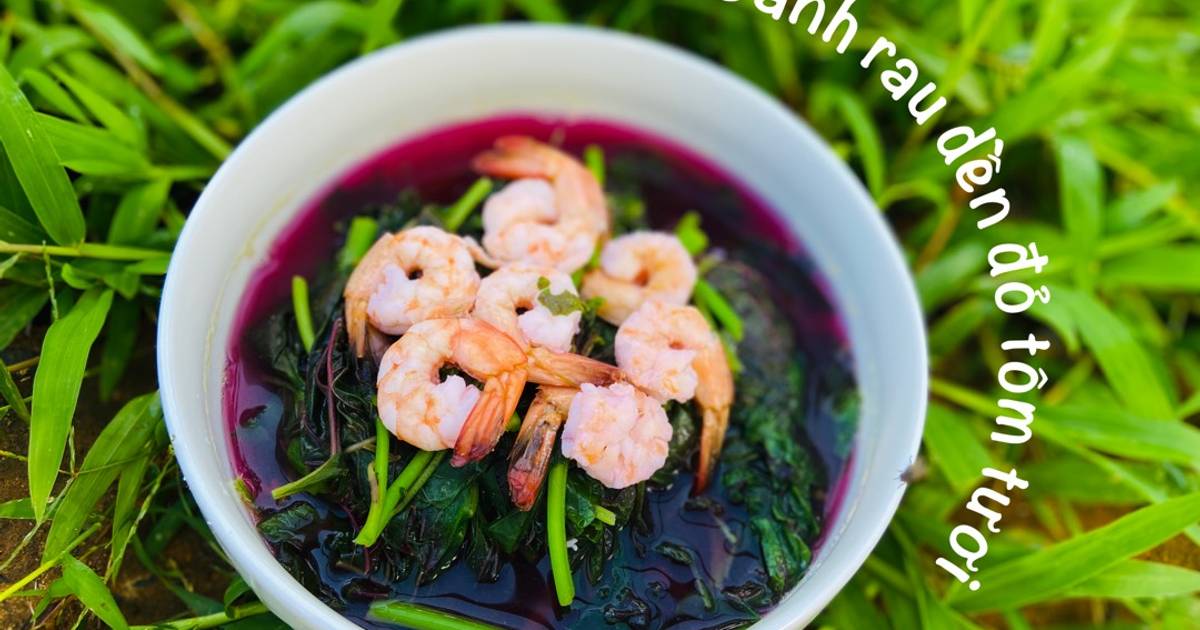 Canh rau dền đỏ tôm tươi