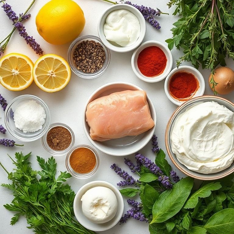 Ingredients for Mini Lemon Cakes with Floral Lavender Glaze Recipe – Easy, Homemade Delight