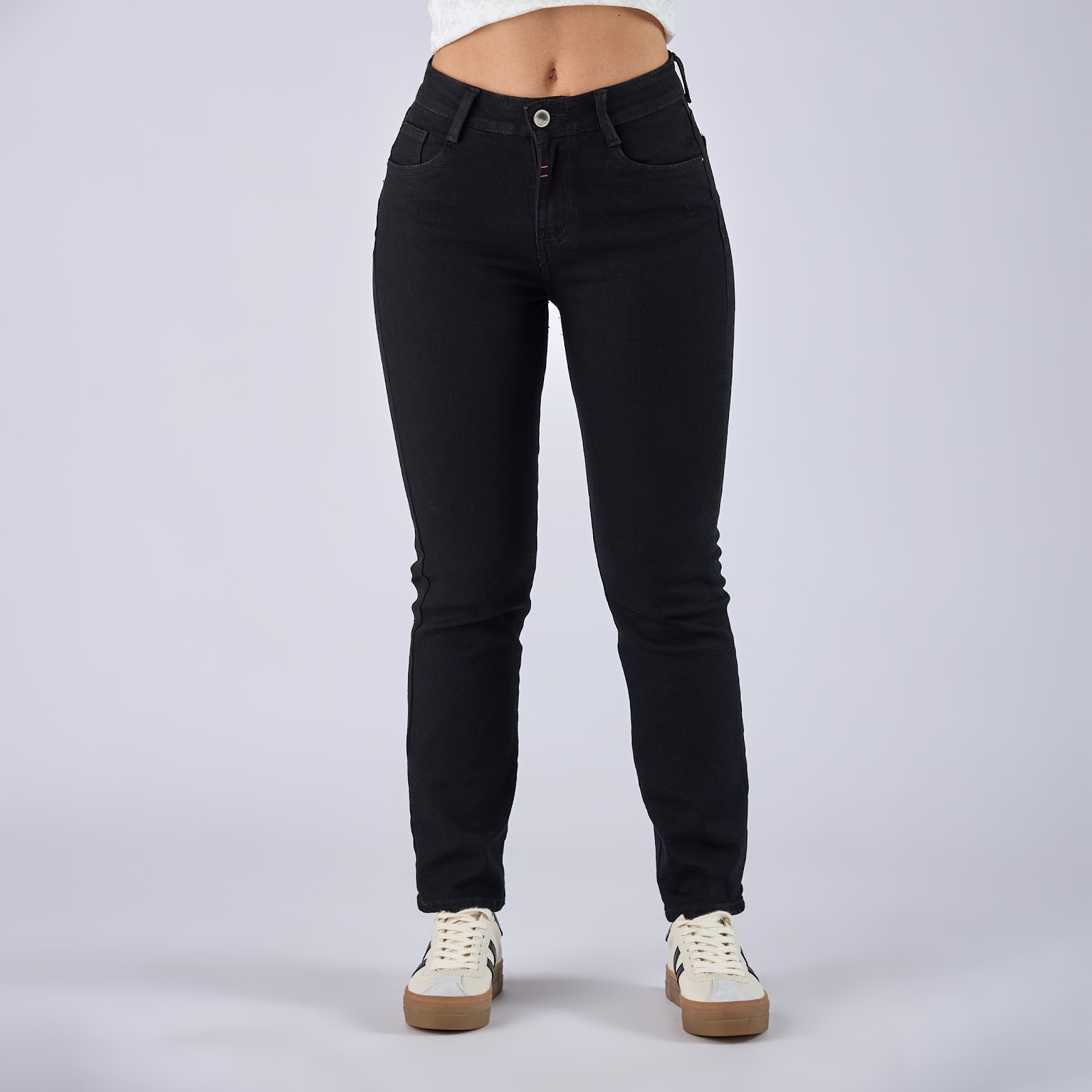 Jean straight boot licrado tiro medio en denim negro - Vista 3